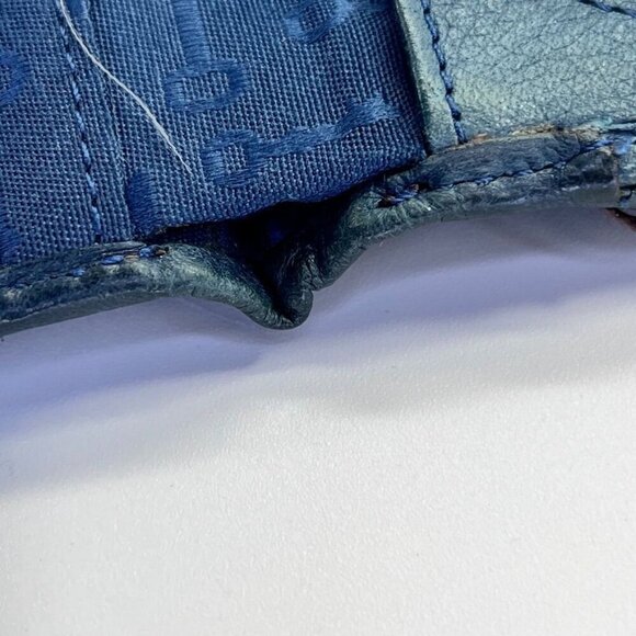 Fossil Maddox Leather Zip Around Wallet Clutch In Black Silver Trim - Picture 5 of 13